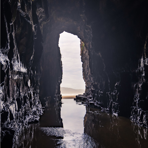 Cathedral Caves tide coming in